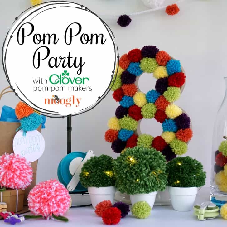 Floral Pom Pom Gift Toppers - Free Tutorial on Moogly