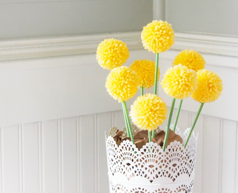 DIY Pom-Pom Floral Centerpieces