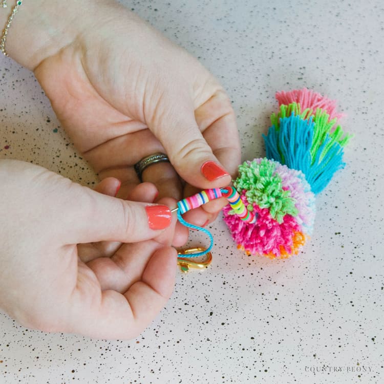 Multicolor Pompom Key Ring / Purse Charm / Ornament - Hands of Guatemala