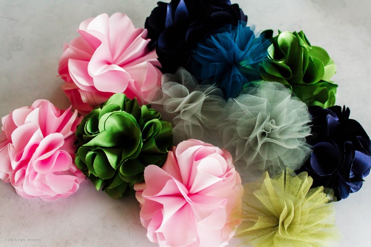 DIY Spring Fabric Floral Garland with Clover's Flower Frill Template