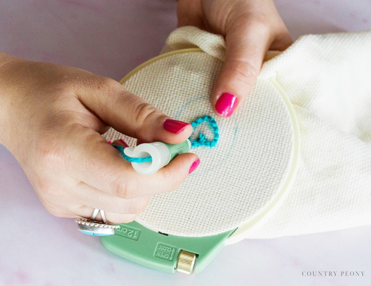 Punch Embroidery Keychain with Clover's Embroidery Stitching Tool & Tassel Maker - Country Peony Blog