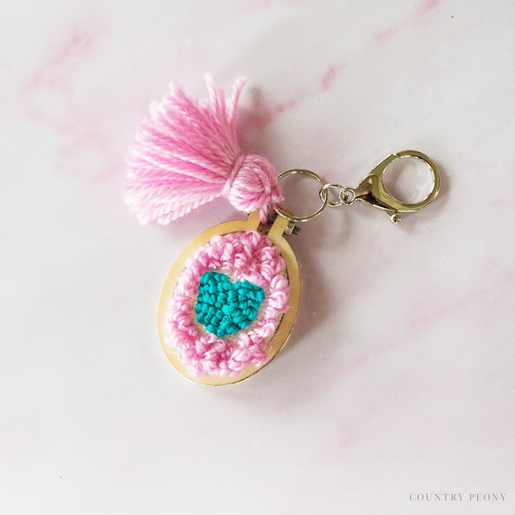Punch Needle Embroidery Keychain with Clover's Embroidery Stitching Tool & Tassel Maker - Country Peony Blog