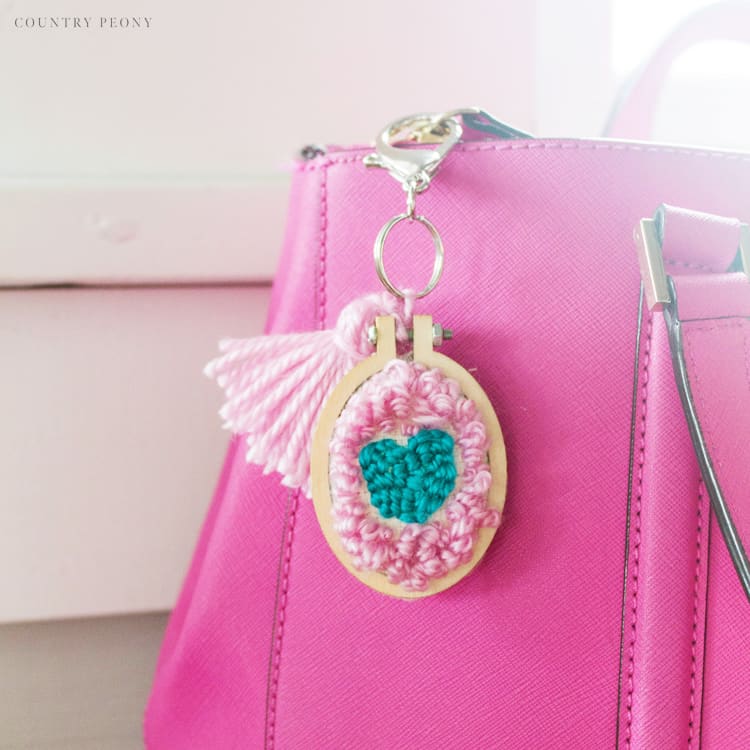 Punch Needle Keychain with Clover's Embroidery Stitching Tool & Tassel Maker - Country Peony Blog