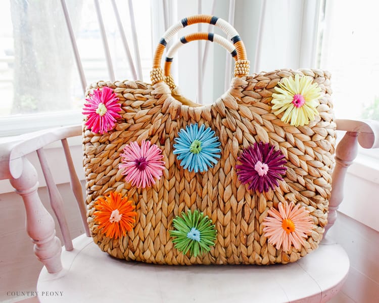 DIY Raffia Flower Tote Bag – Clover Needlecraft