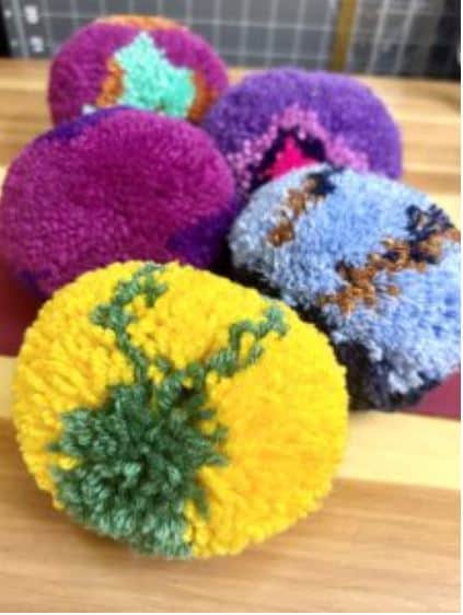 DIY Floral Pom Poms  Pom pom crafts, How to make a pom pom, Clover pom pom  maker