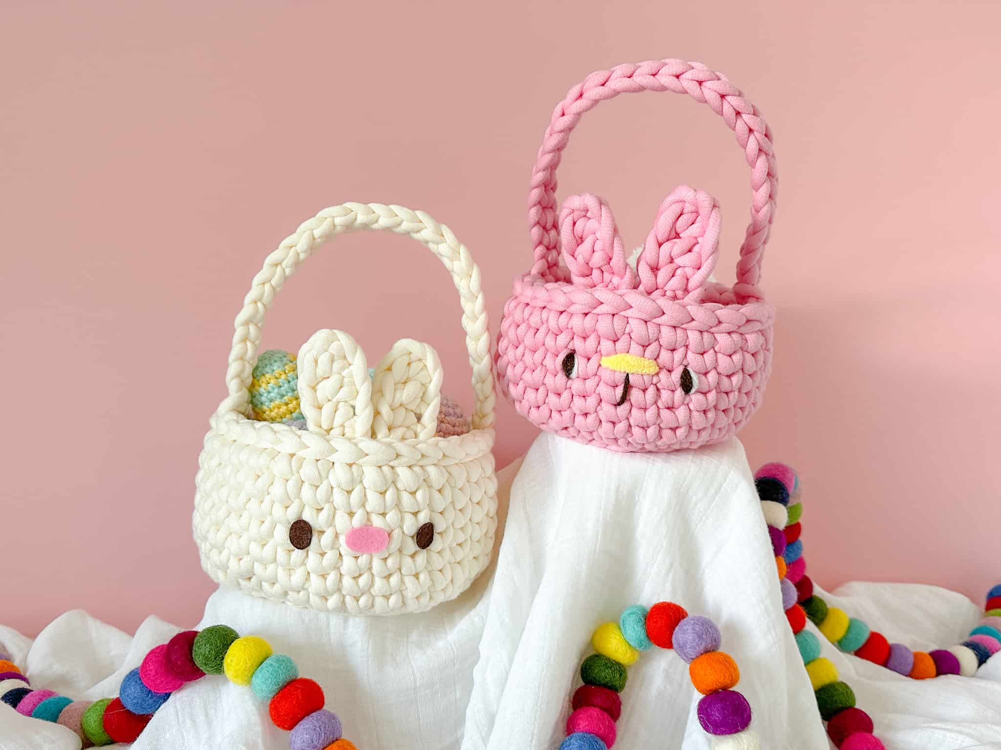 Bunny Basket Crochet Pattern Clover Needlecraft