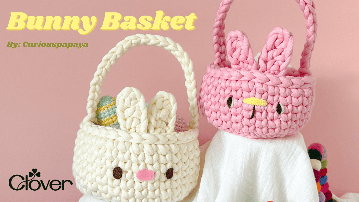 Easter Crochet Mini Basket Free Pattern (T-Shirt Yarn) - Crochet Bits