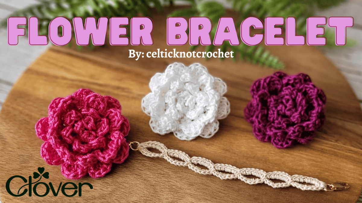 Spring Blossom Crochet Bracelet ‣ The Crafty Therapist