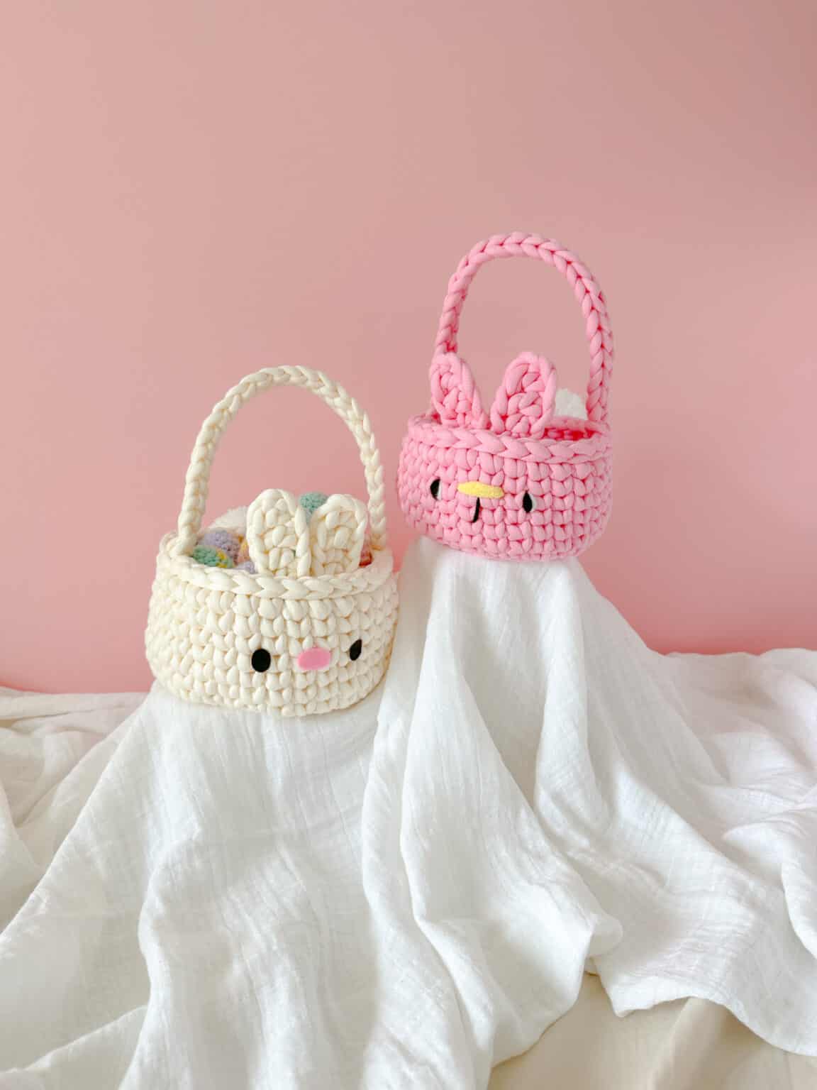 Bunny Basket- Crochet Pattern – Clover Needlecraft