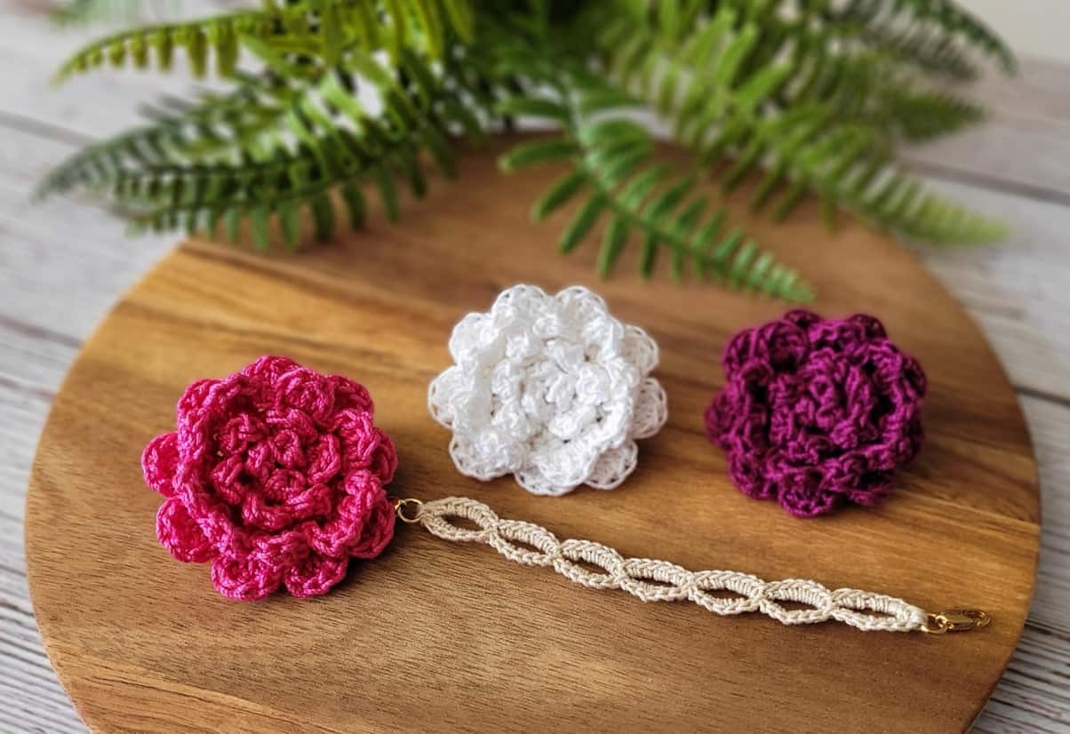 Flower Bracelet Crochet Pattern Clover Needlecraft