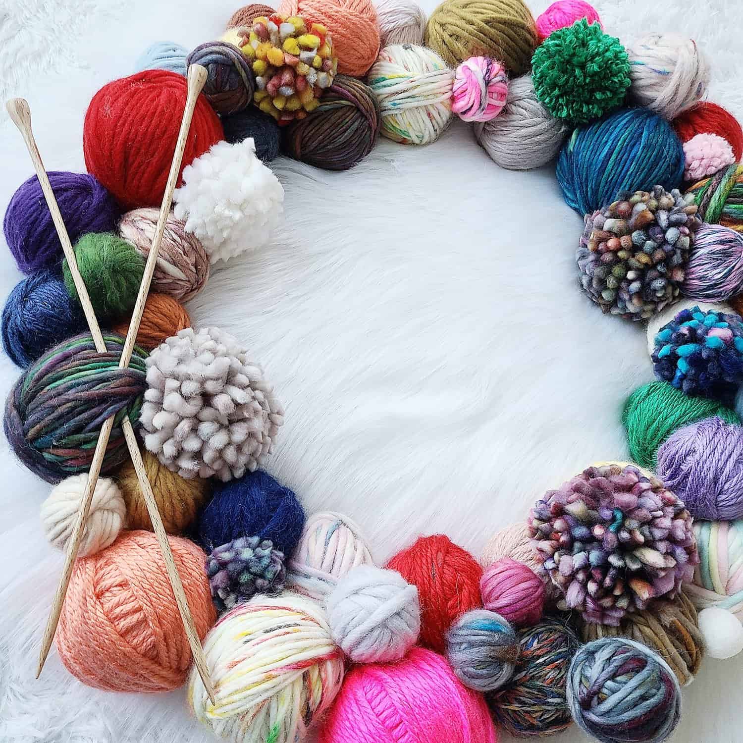 Yarn Ball Wreath - Repeat Crafter Me