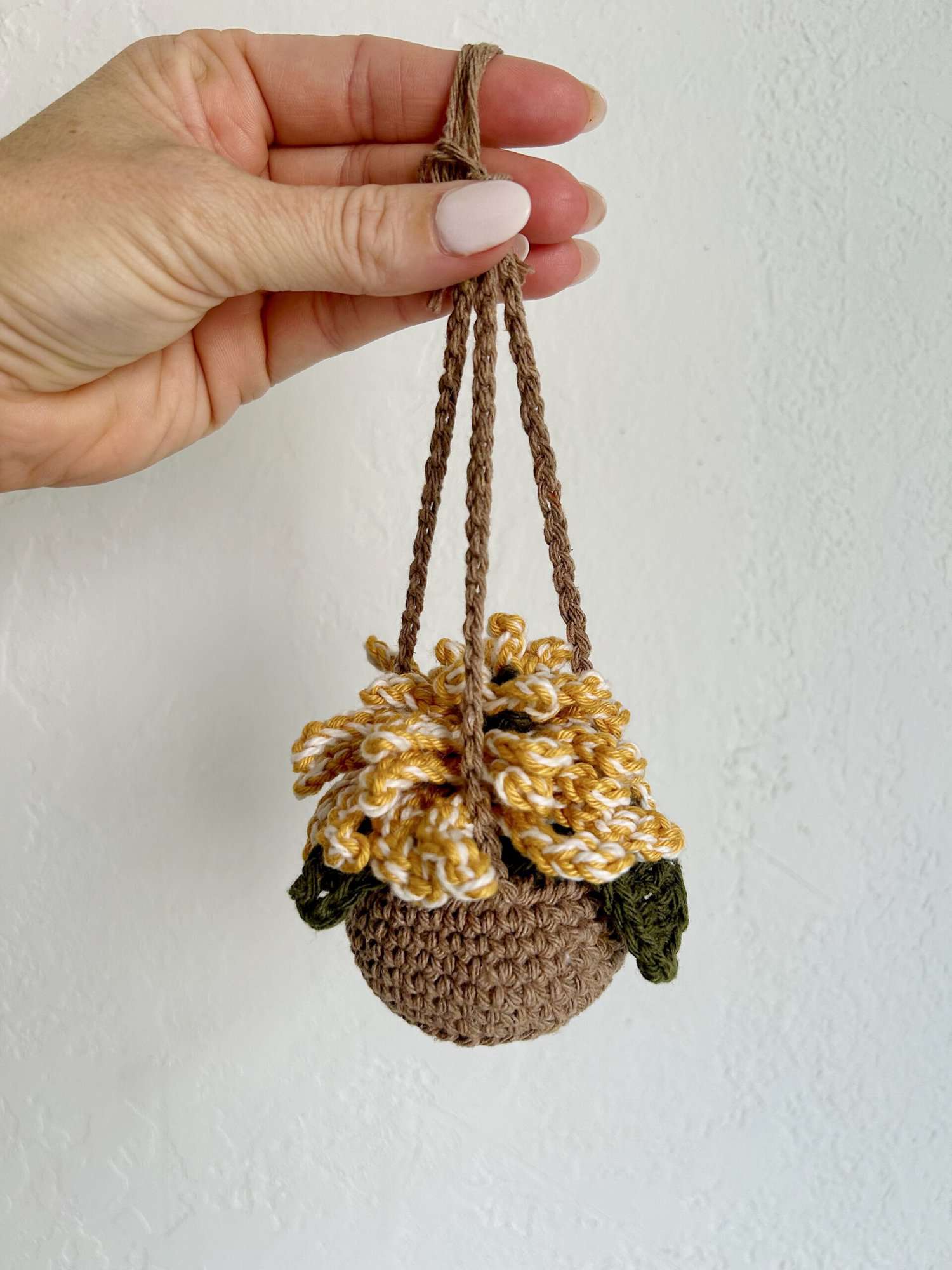 Leaf and Blossom Crochet Car Charm – Clover Needlecraft